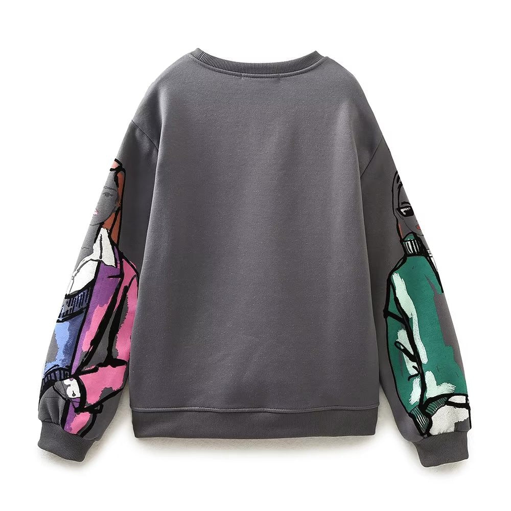 Women Fashion Printing Basic Sweatshirts